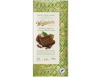 WHITTAKERS CANTERBURY HAZELNUT 100G 