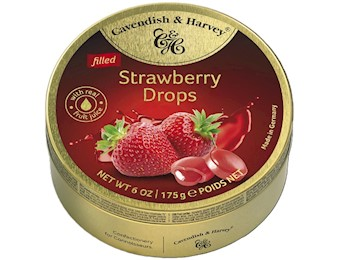 CAVENDISH AND HARVEY FILLED STRAWBERRY DROPS TIN 175G