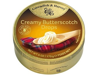 CAVENDISH AND HARVEY BUTTERSCOTCH DROP S/FREE TIN 175G