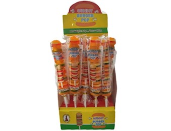 DRAGON GUMMY BURGERS POPS 40G 