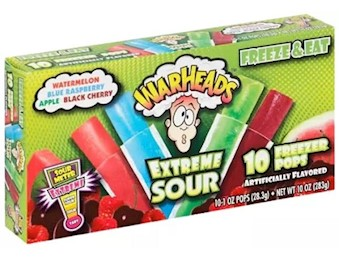 WAREHEADS EX SOUR FREEZER POPS 28.3G