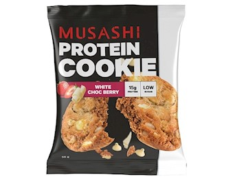 MUSASHI WHITE CHOCOLATE RASPBERRY PROTEIN COOKIE 58GX12