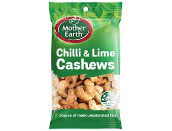 MOTHER EARTH CHILLI & LIME CASHEWS 50G