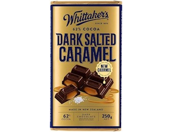 WHITTAKERS DARK SALTED CAR 62% Block 250G