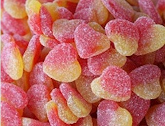 DRAGON SOUR PEACH HEARTS 2KG PACK