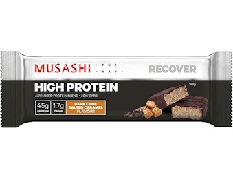 MUSASHI HIGH PROTEIN SALTED CARAMEL BAR 90G